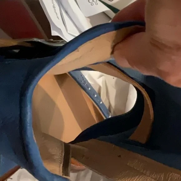 MIZ MOOZ sandals flats ankle w buckle strap cuff Blue Open-Toe back ZIPPER 42 - Picture 16 of 16